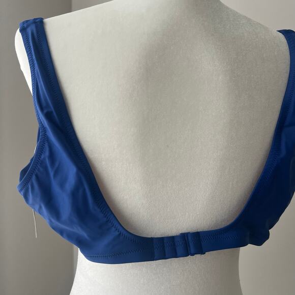 J. Crew Heritage Scoop Neck Bikini Top Womens 2X Blue Lined Adjustable - Picture 3 of 8